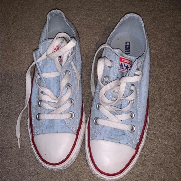 Quirky Size 7 Baby blue Converse Shoes - Picture 3 of 3